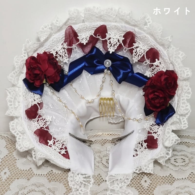 ロリィタ ロリータ ボンネット ゴシック ホワイトレース 帽子 ロリータ ボンネット 帽子 ロリィタ ヘッドドレス カチューシャ