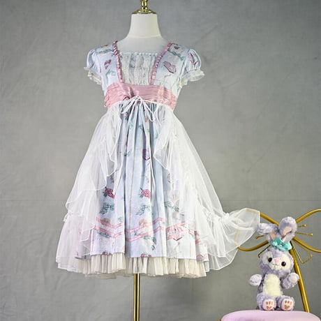 ロリータ オーバースカート 丈63cm チュール 宮廷風 ウエディング ラブリー かわいい クラシカル ふわふわ