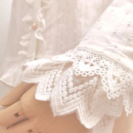 ロリータ ブラウス 春秋 レディース トップス 長袖 ロココ調 クラシカル クラロリ 甘ロリ レース ホワイト シャツ