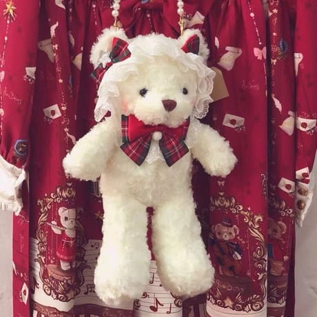 テディベアバッグ ポシェット ショルダーバッグ ぬいぐるみ かわいい 可愛い ロリータ   ニューイヤー クリスマス版
