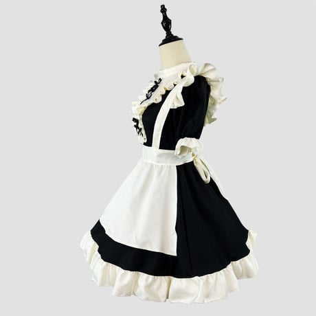 コスプレ メイド服 メイド ゆめかわいい ワンピース エプロン カチューシャ 3点セット 半袖 ミニ丈