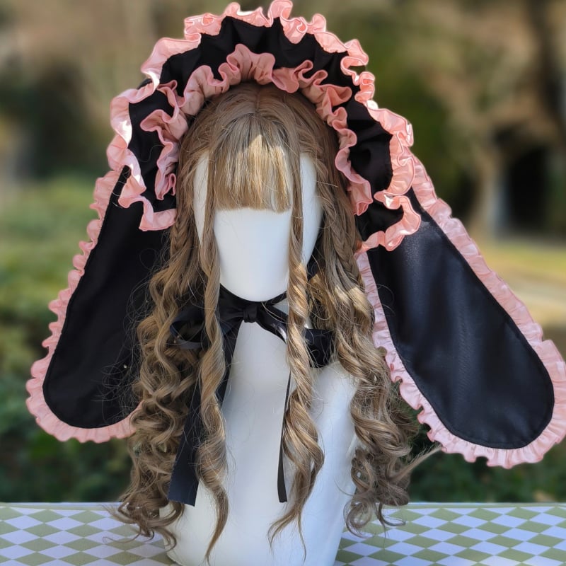 うさ耳ニット帽 猫耳ニット帽 ゴスロリ パンク ボンネット 地雷系