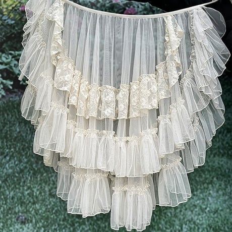 ロリータ オーバースカート スカートカバー Lolita チュールスカート シースルースカート メッシュ レース