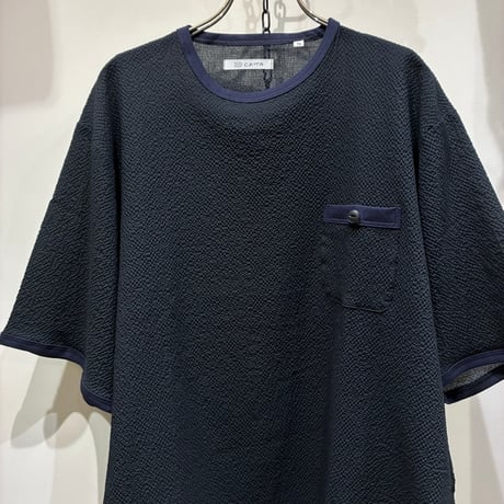 CATTA（カッタ） American Crew Neck Shirt-Air Cotton Sucker(アメリカンクルーネックシャツ-エアコットンサッカー)