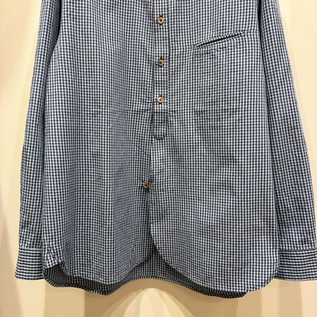 SLOW HANDS（スローハンズ）  Blue Gingham Gypsy Shirts（ブルーギンガムジプシーシャツ）