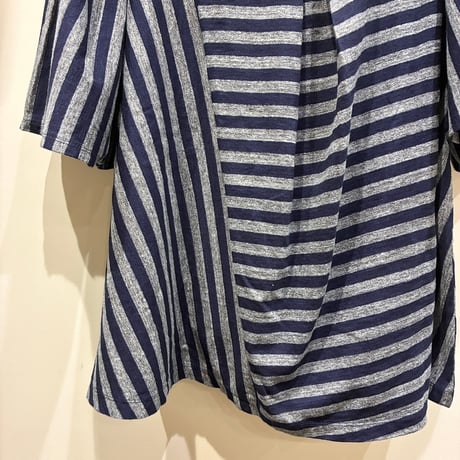 TIGRE BROCANTE （ティグルブロカンテ） Indigo Border Jersey Clione Patch Tunic T（インディゴボーダー天竺クリオネパッチチュニックT）
