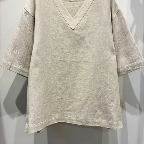 結-yui-(ゆい） V-NECK H/S SHIRTS HERRINGBONE（ブイネックハーフスリーブシャツ ヘリンボーン/YBL-008)