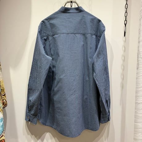 SLOW HANDS（スローハンズ）  Blue Gingham Gypsy Shirts（ブルーギンガムジプシーシャツ）