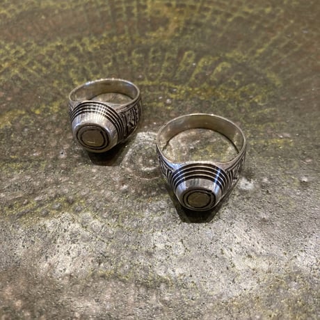 Touareg Silver（トゥアレグ シルバー） ring 14 （Four Stripe Ebony wood）