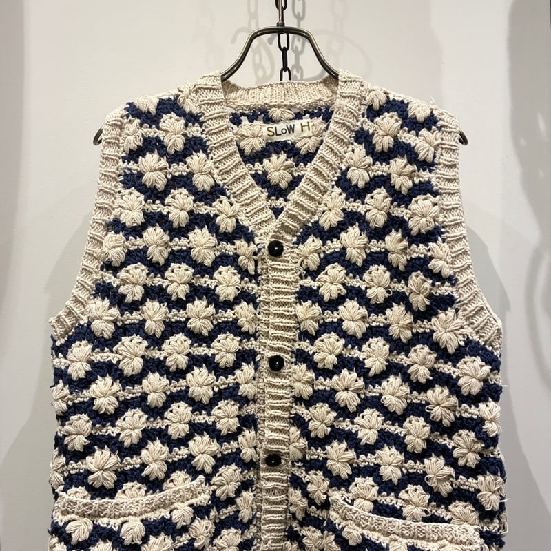 SLOW HANDS（スローハンズ） Cotton Crochet Knit Vest （コ
