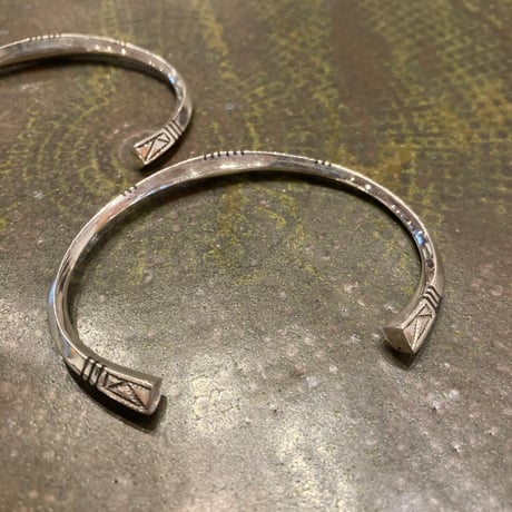 Touareg Silver（トゥアレグ シルバー）  bangle 24（Square Ebony wood ）