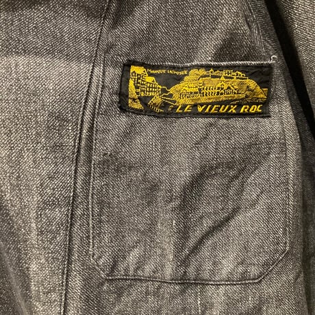1940〜50's French Black Chambray Work Coat（フランス ブラックシャンブレー ワークコート）
