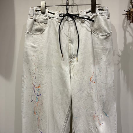 KOUHEI TERRAI （コウヘイテライ）Used Remake Code Bleach Blue Denim Pants Paint （ユーズドリメイクコードブリーチブルーデニムパンツペイント）