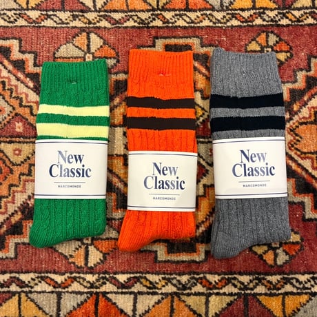 MARCOMONDE（マルコモンド） M's/L's Wholegarment cotton line socks （メンズ/ホールガーメントコットンラインソックス）