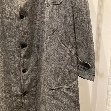 1940〜50's French Black Chambray Work Coat（フランス ブラックシャンブレー ワークコート）