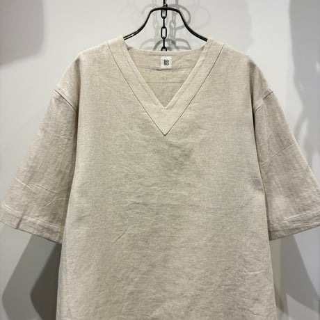 結-yui-(ゆい） V-NECK H/S SHIRTS HERRINGBONE（ブイネックハーフスリーブシャツ ヘリンボーン/YBL-008)