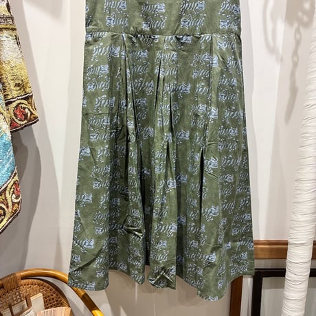 TIGRE BROCANTE （ティグルブロカンテ） Tigre Block Print Gather Tuck N/S OP（ティグロブロックプリントギャザータックノースリーブワンピ）