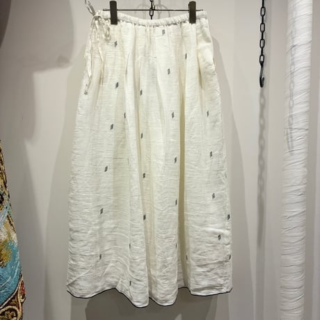Artisav（アルティサブ）Linen with cotton Jamdani Emi Skirt（リネンウィズコットンジャムダニエミスカート）