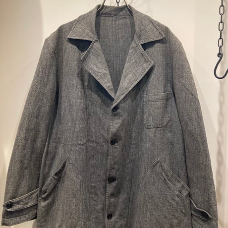 1940〜50's French Black Chambray Work Coat（フランス ブラックシャンブレー ワークコート）
