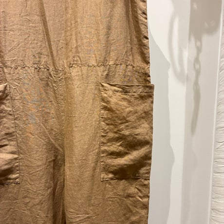 TIGRE BROCANTE （ティグルブロカンテ） 80/1 High Density Linen V-neck Box Salopette（80/1高密度リネンVネックボックスサロペット）