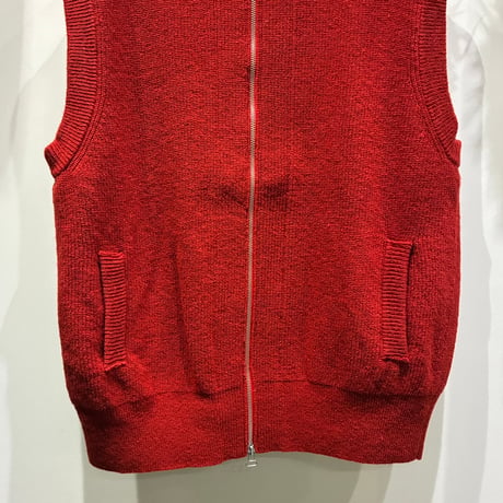 Slopeslow（スロープスロウ） Hard Twisted Shetland Wool Zip Front Vest（ハードツイステッドシェットランドウールジップフロントベスト）