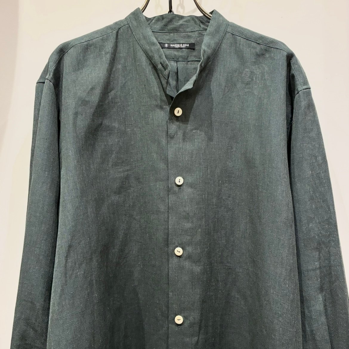 maatee&sons 25ss フリンジシャツ　リネン MAATEE&SONS マーティーアンドサンズ】フリンジシャツ GREEN