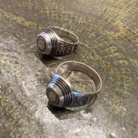 Touareg Silver（トゥアレグ シルバー） ring 14 （Four Stripe Ebony wood）
