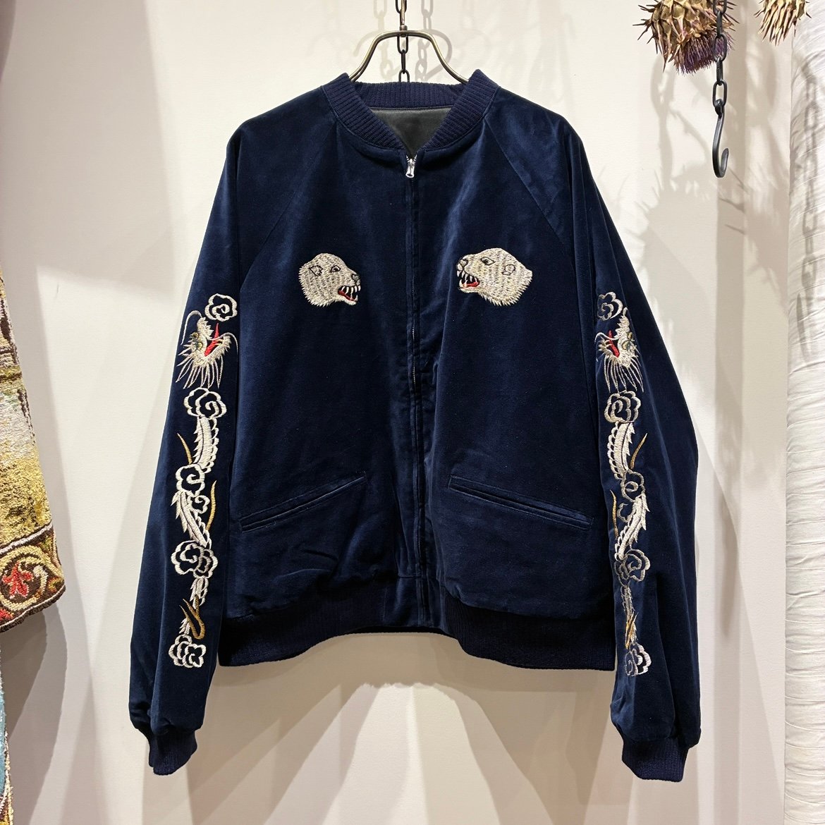 ジャケット・アウター [SullneArchives] 90s Wool Mode Blouson VINTAGE 90s Surf Style Jacket Yellow/Blue/Green 1/4 Zip