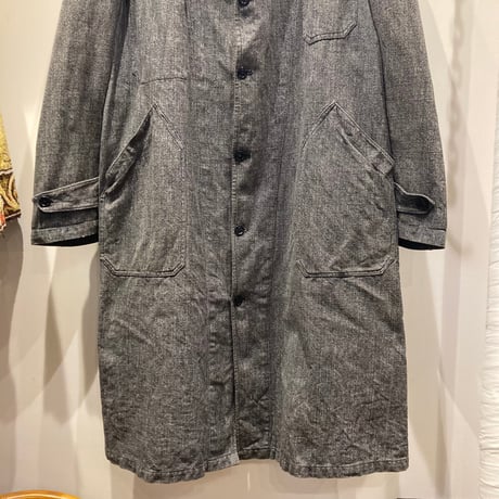 1940〜50's French Black Chambray Work Coat（フランス ブラックシャンブレー ワークコート）