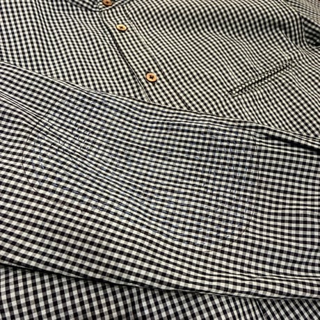 SLOW HANDS（スローハンズ）  Blue Gingham Gypsy Shirts（ブルーギンガムジプシーシャツ）