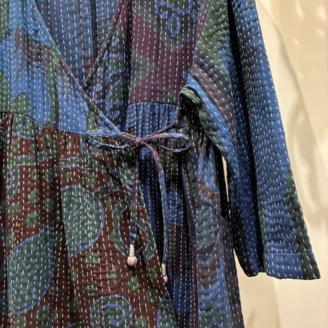 SLOW HANDS（スローハンズ）  Old Saree Kantha Wrap Coat （オールドサリーカンタラップコート）