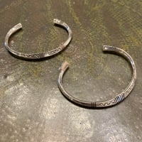 Touareg Silver（トゥアレグ シルバー）  bangle 24（Square Ebony wood ）