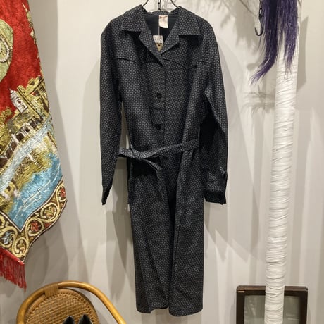 1930〜50's Antique French Black Work Dress（アンティーク フランス ブラックワークドレス）