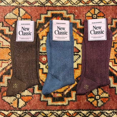 MARCOMONDE-New Classic（マルコモンド-ニュークラシック） Ladies glitter ribbed socks 20（レディースグリッターソックス20）