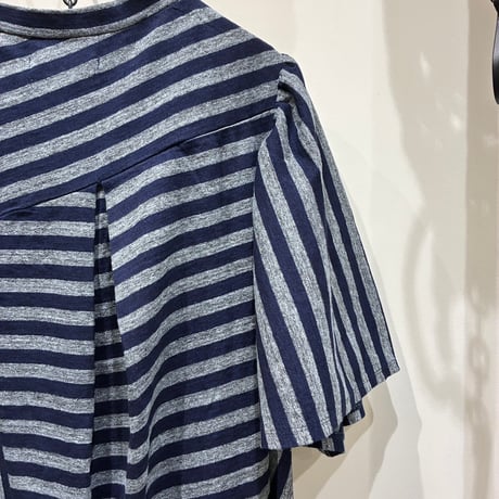 TIGRE BROCANTE （ティグルブロカンテ） Indigo Border Jersey Clione Patch Tunic T（インディゴボーダー天竺クリオネパッチチュニックT）