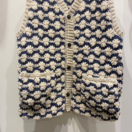 SLOW HANDS（スローハンズ）  Cotton Crochet Knit Vest （コットンクロッシェニットベスト）
