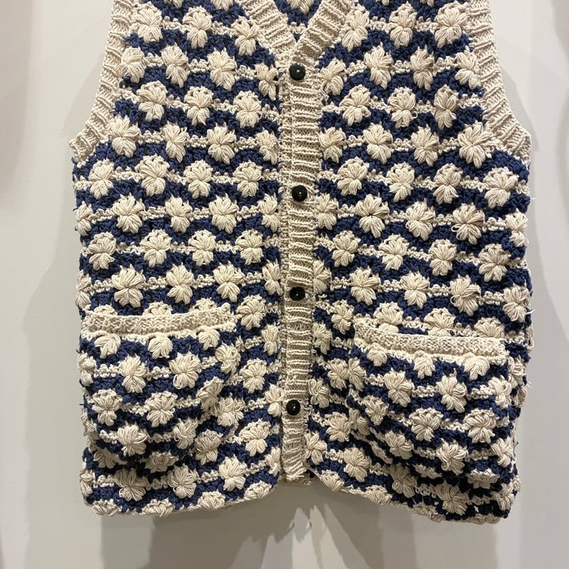 SLOW HANDS（スローハンズ） Cotton Crochet Knit Vest （コ