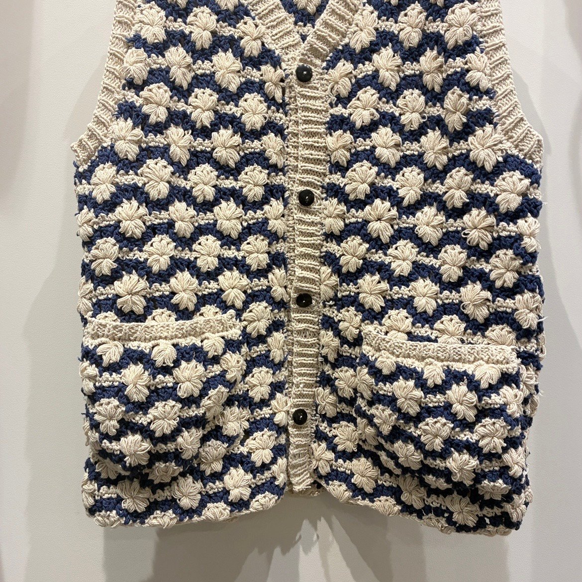 SLOW HANDS（スローハンズ） Cotton Crochet Knit Vest （コ