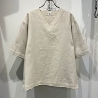 結-yui-(ゆい） V-NECK H/S SHIRTS HERRINGBONE（ブイネックハーフスリーブシャツ ヘリンボーン/YBL-008)