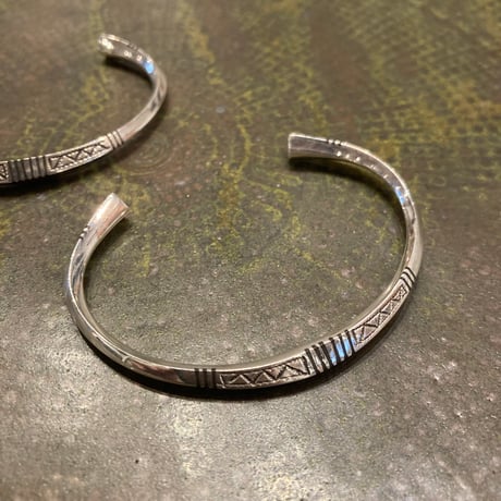 Touareg Silver（トゥアレグ シルバー）  bangle 24（Square Ebony wood ）