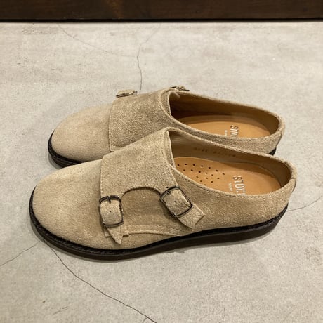 STOCK:NO（ストックナンバー）DM2001 / DOUBLE MONK SLIP-ON SAND VELOR LEATHER （ダブルモンクスリッポン サンドベロアレザー）