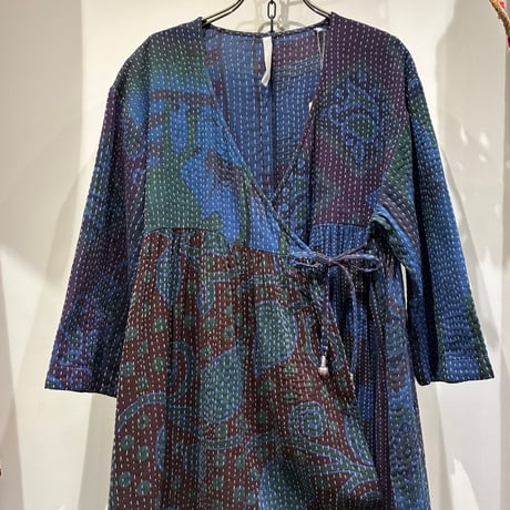 SLOW HANDS（スローハンズ）  Old Saree Kantha Wrap Coat （オールドサリーカンタラップコート）