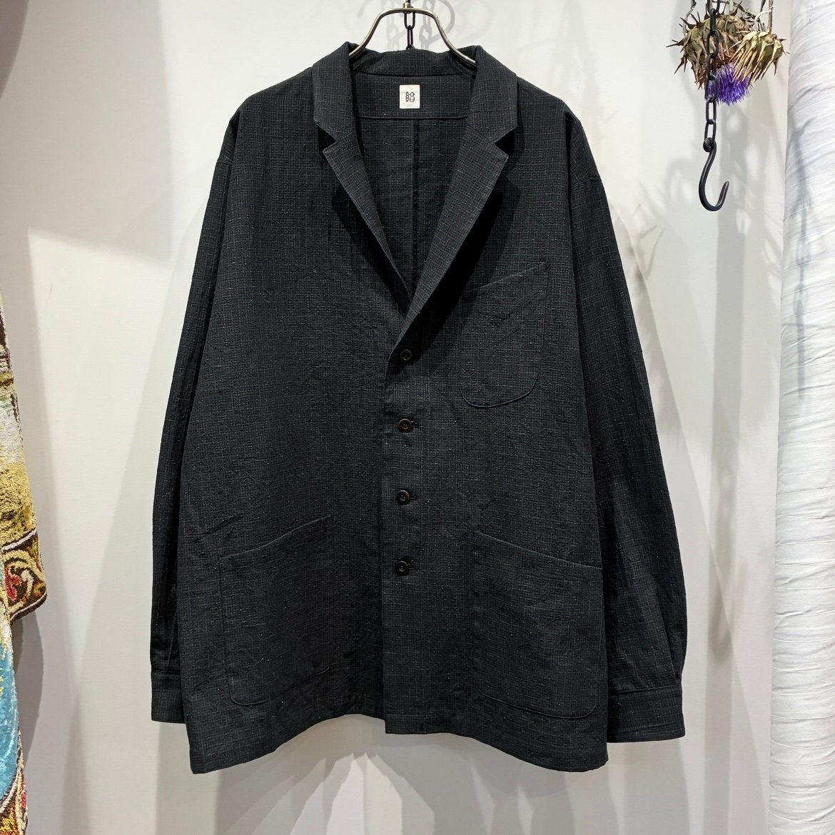 Yラインを完全ブロック　ベージュ2枚セット 結-yui-(ゆい） C/L MICRO PLAID EASY JACKETS（コットンリネン