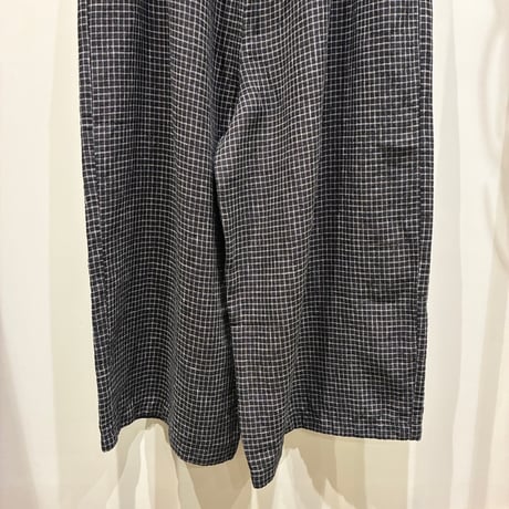 TIGRE BROCANTE （ティグルブロカンテ） Monochrome Check Linen Gather Wide PT(モノクロチェックリネンギャザーワイドパンツ）