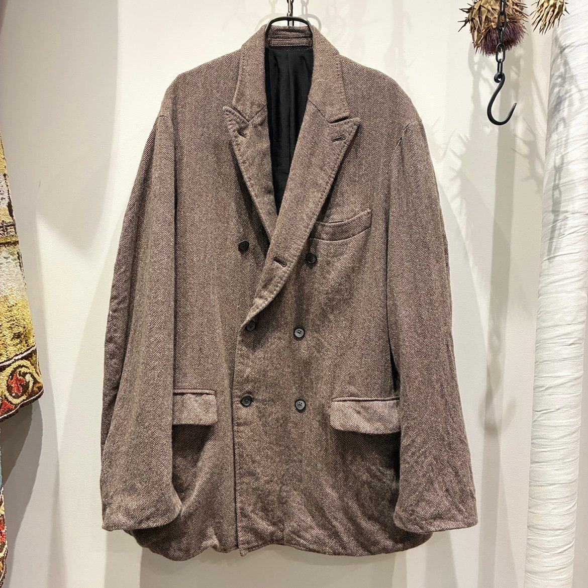 サイズ2 マーティーアンドサンズ ダブル ジャケット プリンスオブウェールズ MAATEE&SONS (マーティーアンドサンズ) DOUBLE GATHERED JK