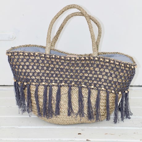 ◆Mon ange Louise◆　BAG CROCHET かごバッグ（grey）