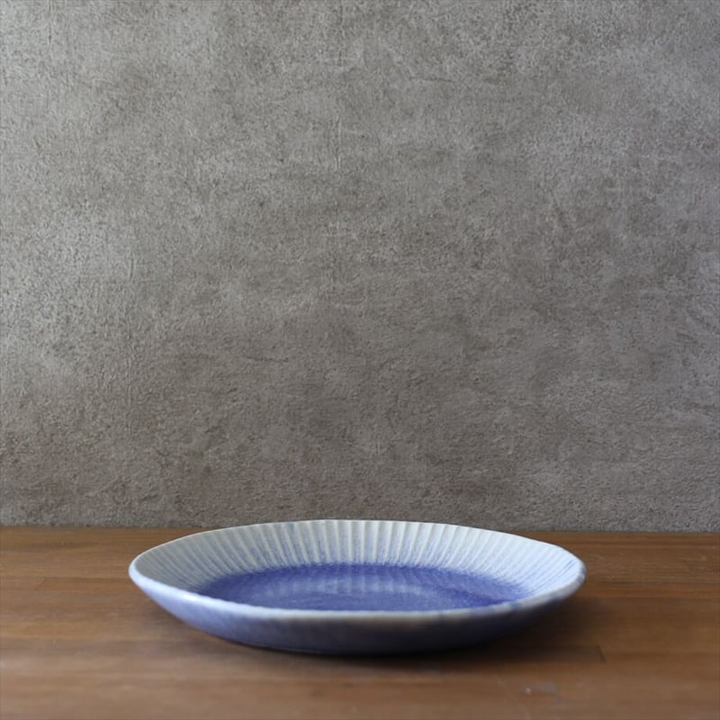 輪花8寸皿 ガラス貫入釉 全3色 | 萩焼窯元 松光山