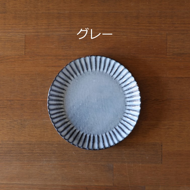 鍋島焼 染付 萩文 五寸皿 輪花皿 時代箱 V R8110