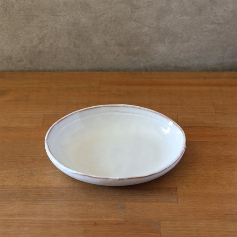 楕円形カレー皿・小（白萩釉） | 萩焼窯元 松光山