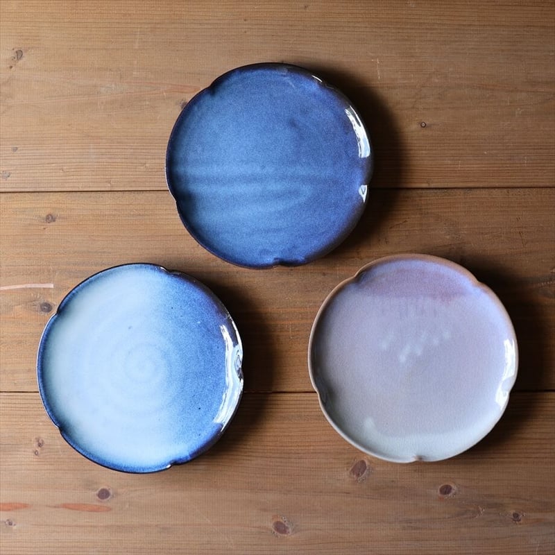 輪花7寸丸皿 全3色 | 萩焼窯元 松光山